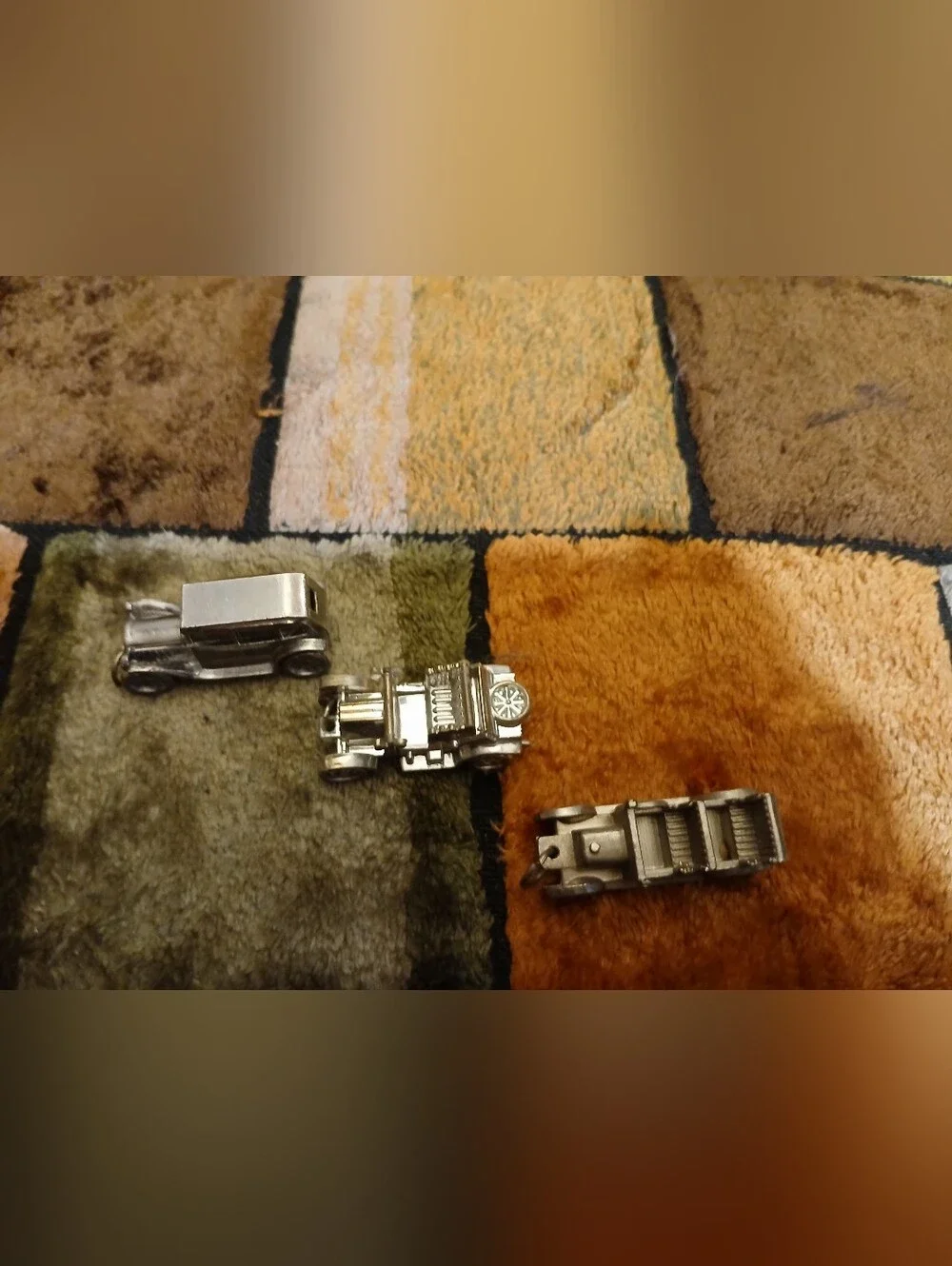 Silver Toy Car Set 3 Metallic Miniature Vehicles C